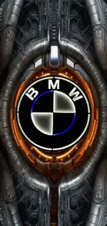 Futuristic BMW logo set in sci-fi design.