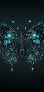 Futuristic butterfly neon design mobile wallpaper.