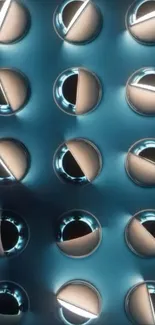 Futuristic circular pattern mobile wallpaper.