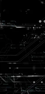 Futuristic black wallpaper with circuit design.