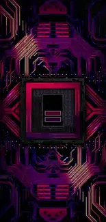 Futuristic purple circuit board design wallpaper.