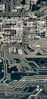 Futuristic circuit board design wallpaper for mobile phones.