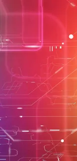 Vibrant futuristic circuit design wallpaper with glowing lines and gradient colors.