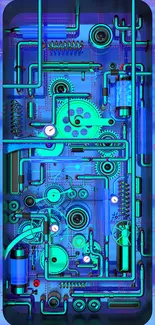 Futuristic blue circuit design wallpaper for phones.