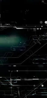 Futuristic circuit board wallpaper with a sleek design.