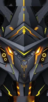 Futuristic cyber armor design with neon highlights for mobile wallpaper.