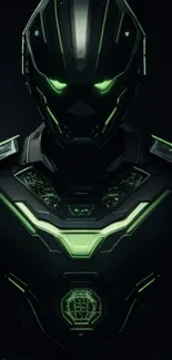 Futuristic cybernetic armor with neon lights