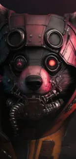 Cyberpunk animal in futuristic gear wallpaper.