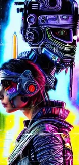 Futuristic cyberpunk character with neon accents.