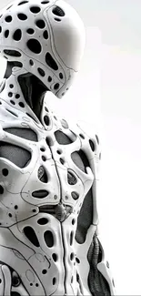 Futuristic cyborg art wallpaper with sleek biomechanical design.