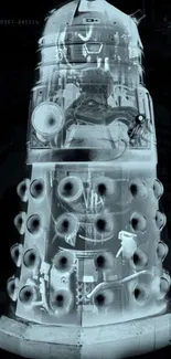 X-ray image of a futuristic Dalek design wallpaper.