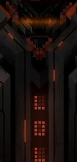 Futuristic dark abstract geometric wallpaper with glowing accents.