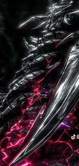 Futuristic dark blade with neon accents.