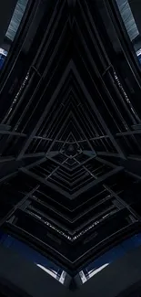 Futuristic dark geometric mobile wallpaper.
