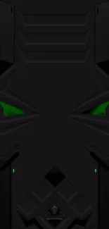 Dark mask wallpaper with green accents and a futuristic design.