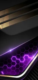 Futuristic tech wallpaper with purple accents.