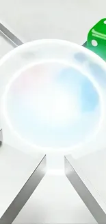 Futuristic mobile wallpaper featuring glowing dice and modern design.