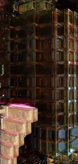 Futuristic digital architecture with geometric patterns.