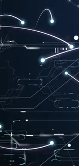 Futuristic digital circuit wallpaper with glowing nodes.