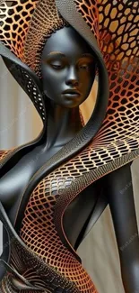 Futuristic fashion art sculpture wallpaper