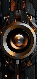 Futuristic gear design with metallic details