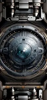 Futuristic gear design with metallic elements.