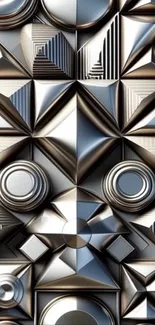 Futuristic geometric design with metallic sheen.