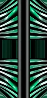 Futuristic teal and black geometric pattern wallpaper for mobile phones.