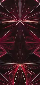 Futuristic geometric pattern with red hues
