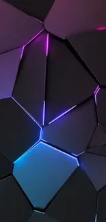 Futuristic geometric wallpaper with neon accents.