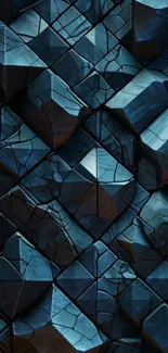 Futuristic geometric pattern with dark blue hues.