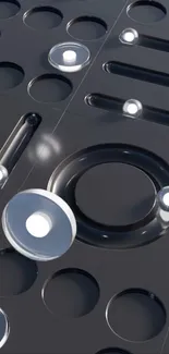 Futuristic geometric wallpaper with metallic textures.