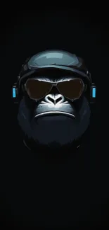 Futuristic gorilla artwork in dark theme with sleek design.