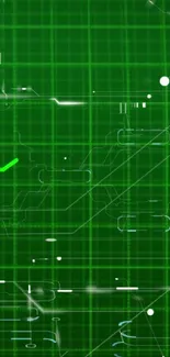 Futuristic green grid mobile wallpaper with a tech-inspired design.