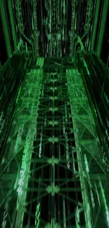 Futuristic green digital matrix pattern.