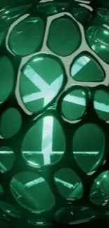 Futuristic green orb pattern glowing with light.