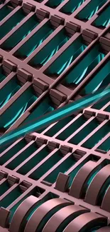 Futuristic grid design with teal accents