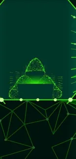 Neon green digital hacker theme wallpaper