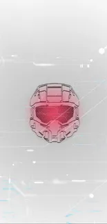 A modern wallpaper featuring a futuristic helmet with glowing pink details on a techy backdrop.