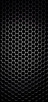 Futuristic hexagon pattern with dark gradient mobile wallpaper.