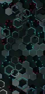 Futuristic hexagon pattern with glowing accents.