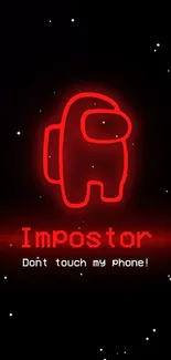 Futuristic red impostor wallpaper with dark space background.