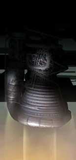 Futuristic machinery with industrial design and dark background.