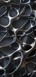 Futuristic abstract metal mesh wallpaper design.