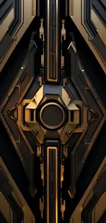 Futuristic metallic abstract phone wallpaper design.