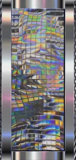 Futuristic metallic wallpaper with kaleidoscope pattern
