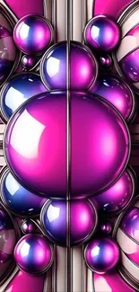 Futuristic 3D metallic spheres with vibrant colors art.