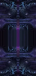 Futuristic neon abstract wallpaper with purple hues.