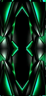 Futuristic neon green abstract wallpaper design for mobile phones.