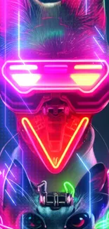 Futuristic neon animal artwork with vibrant colors.